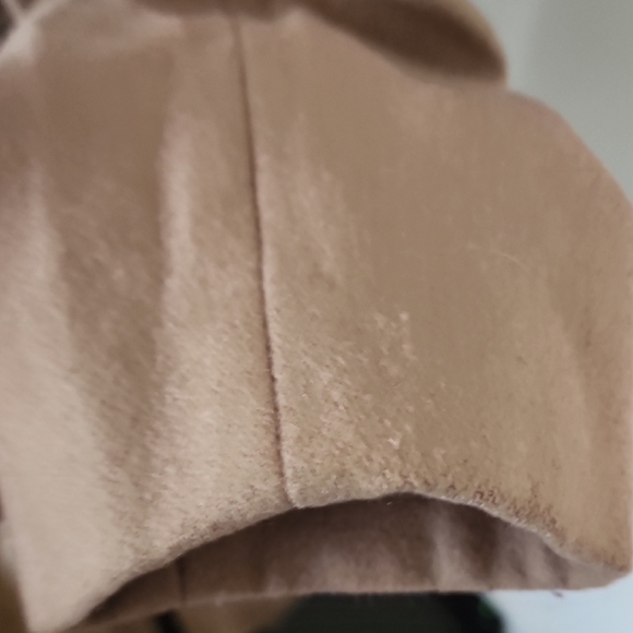 Elevenses Anthropologie Wool Blend Tan Trench Coat with Knit Accents - Picture 7 of 13